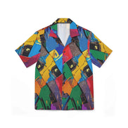 Glitched Tropical Abstract Hawaiian Shirt - Maximalist Summer Camp Top for Luxury Beach Parties by Aesthetic Rebellion