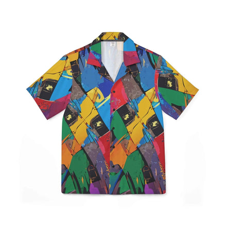 Glitched Tropical Abstract Hawaiian Shirt - Maximalist Summer Camp Top for Luxury Beach Parties by Aesthetic Rebellion