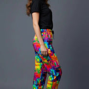 Geometric Pajama Pants | Retro Abstract Print Lounge Sleepwear by Aesthetic Rebellion