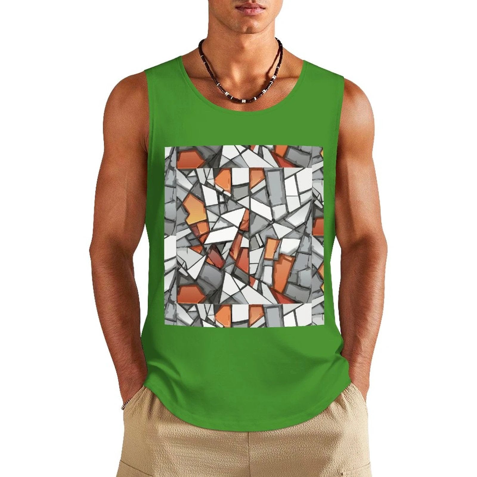 DTF 160gsm Men's Cotton Tank Top(Front Printing) by SALE_DESIGN-Personal Design