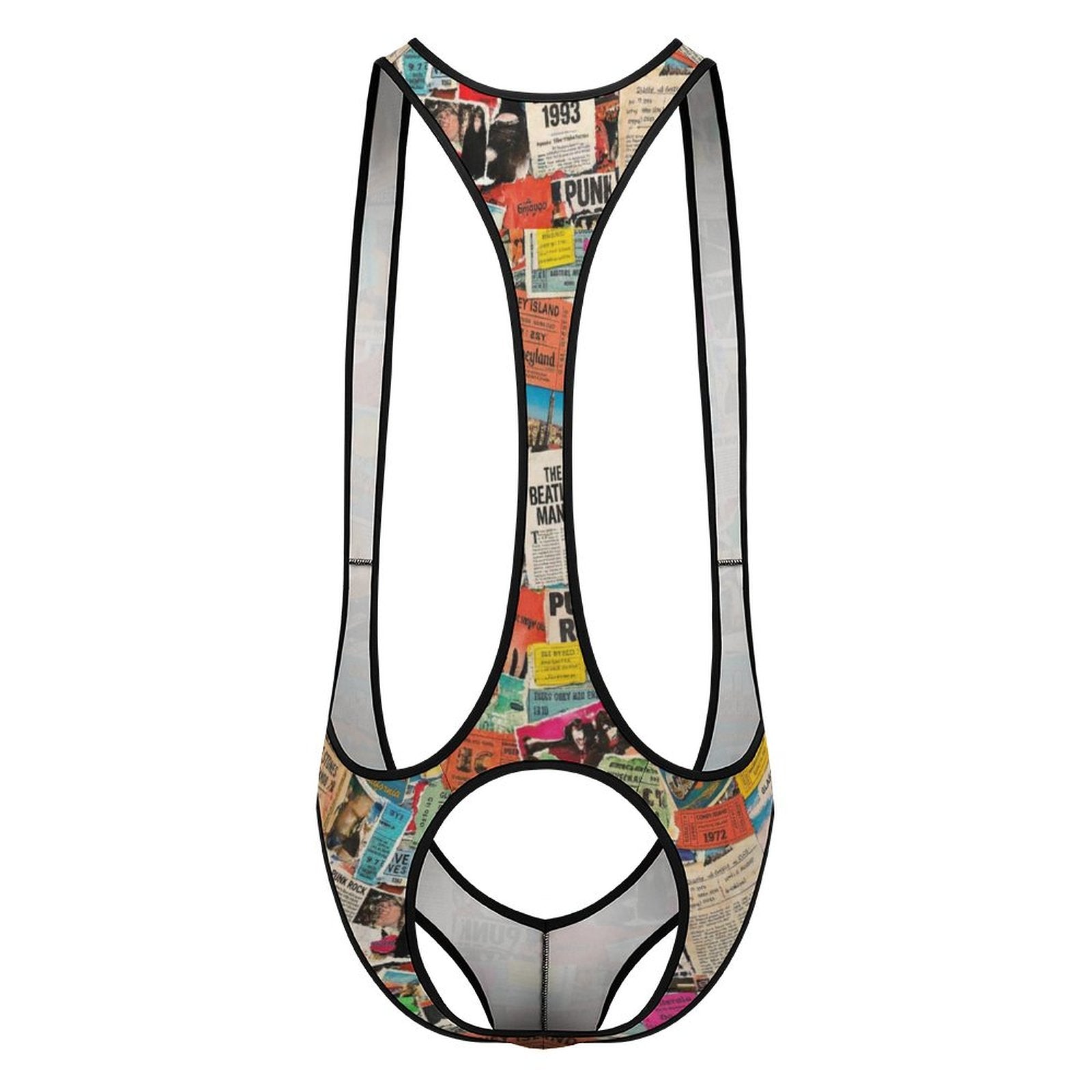 Queer Statement Bodysuit for Bold Dressers — Ticket Down South AOP Underwear, Festival Base Layer, LGBT Intimate Wear, Submissive Play Wear, Mens One-Piece