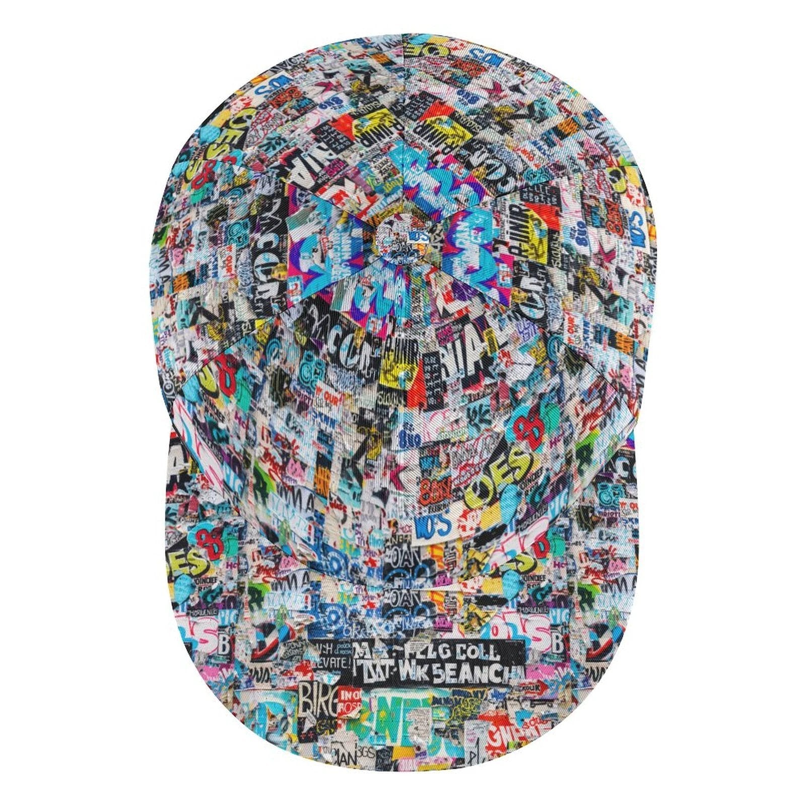 Graffiti Print Snapback Cap – All-Over Street Art Hat – Maximalist Urban Baseball Cap by SALE_DESIGN-Personal Design