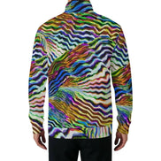 Vibrant Wave Art Maximalist Pullover - Abstract Geometric Sweatshirt for Artistic Expression by Aesthetic Rebellion