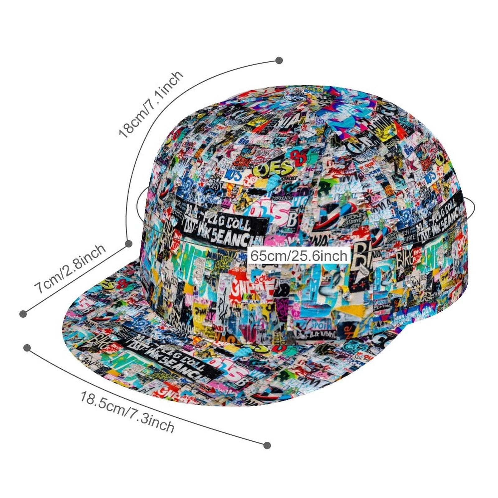 Graffiti Print Snapback Cap – All-Over Street Art Hat – Maximalist Urban Baseball Cap by SALE_DESIGN-Personal Design