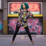 Dark Knight Maximalist Cotton Poplin Shirt - Edgy Goth-Inspired Button Down for Alt-Professionals & Musicians by Aesthetic Rebellion