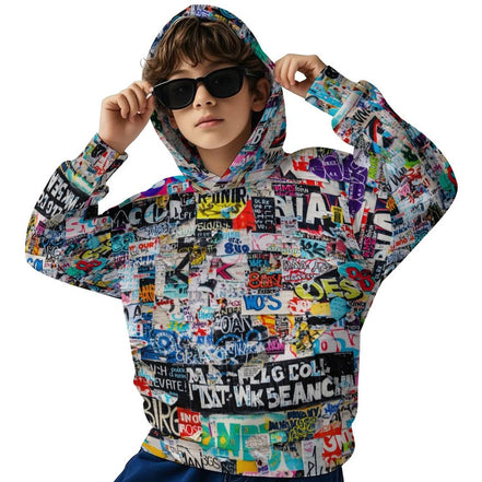 230gsm Children's Hooded Sweatshirt without Drawstrings(All-Over Printing) by SALE_DESIGN-Personal Design