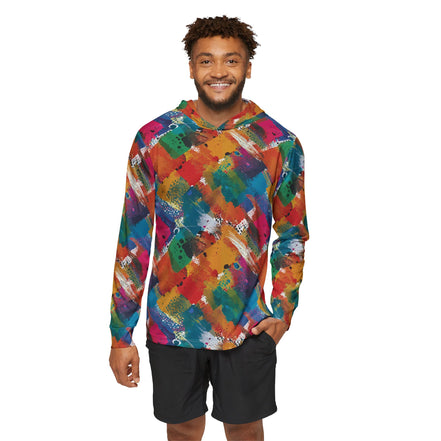 Color Splash Warmup Hoodie for Outdoor Maximalists — UPF+50 AOP Moisture-Wicking, Lightweight Festival Training Layer, Assembled in USA, Streetwear-to-Sport Statement