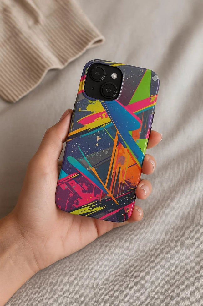 Vibrant Vector Splash Phone Case - Shockproof Lexan Armor for Bold Maximalist Tech Style by Aesthetic Rebellion