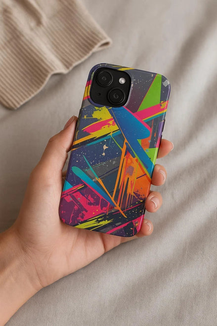 Vibrant Vector Splash Phone Case - Shockproof Lexan Armor for Bold Maximalist Tech Style by Aesthetic Rebellion