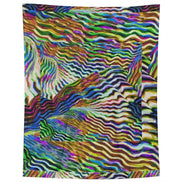 Lightning Complex Abstract Art Flannel Blanket – Storm Aesthetic Maximalist Bedding (60x80in) by SALE_DESIGN-Personal Design