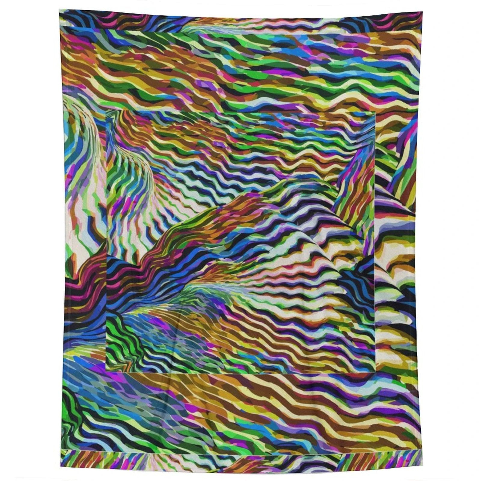 Lightning Complex Abstract Art Flannel Blanket – Storm Aesthetic Maximalist Bedding (60x80in) by SALE_DESIGN-Personal Design