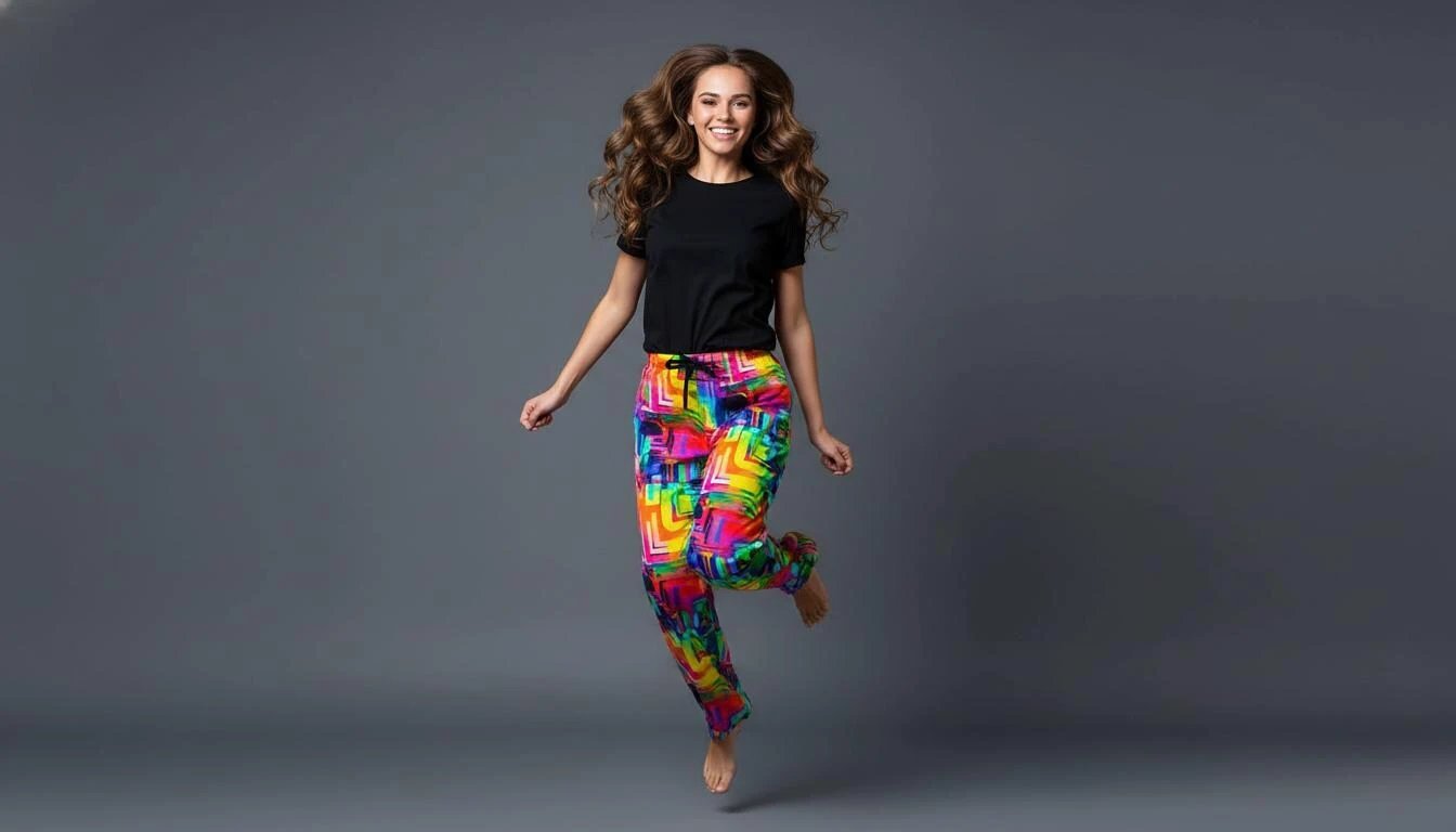 Geometric Pajama Pants | Retro Abstract Print Lounge Sleepwear by Aesthetic Rebellion