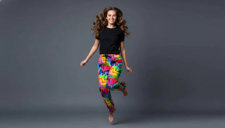 Geometric Pajama Pants | Retro Abstract Print Lounge Sleepwear by Aesthetic Rebellion