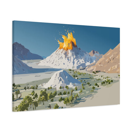 Tropical Volcano Eruption Canvas Print for Nature-Obsessed Interiors — Island Adventure Wall Art, FSC-Certified Matte Stretched Canvas, Home Decor Gift for Wanderlust Collectors