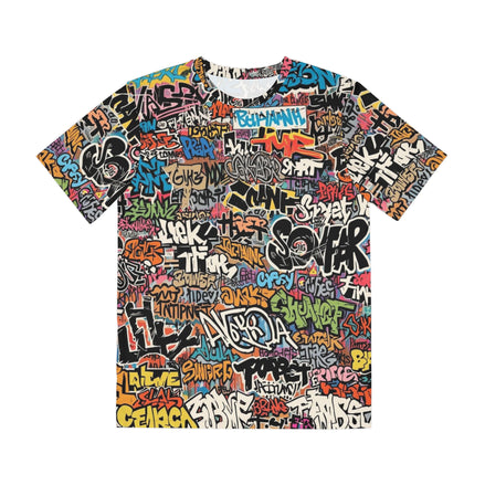 Graffiti AOP Urban Street Art Tee for City Culture Dressers — Bold All-Over Print Graphic T-Shirt | Aesthetic Rebellion
