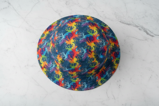 Neon Anemone AOP Bucket Hat | Electric Reef Print S–L
