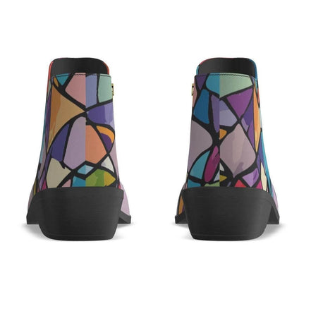 Vandals Velvet Patchwork Ankle Boots - Micro-Suede Maximalist Fashion Shoes for Bold Expression by Aesthetic Rebellion