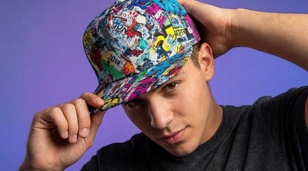 Graffiti Newspaper Collage Snapback Hat - Vintage News Art Adjustable Cap - Aesthetic Rebellion