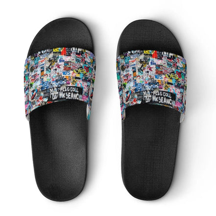 "Tag Swag" All-Over Print Slides | Bold Abstract Art PVC Slippers by Aesthetic Rebellion