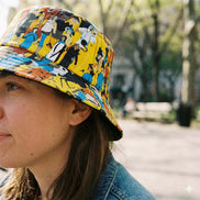 Crowd Theory Designer Bucket Hat - Vibrant Illustrated Festival Accessory for Urban Maximalists by Aesthetic Rebellion
