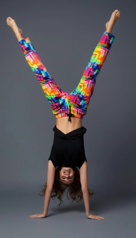 Geometric Pajama Pants | Retro Abstract Print Lounge Sleepwear by Aesthetic Rebellion