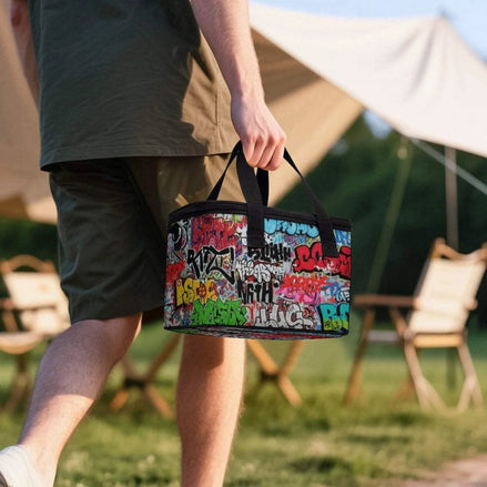 Maximalist Graffiti Portable Cooler Bag - Insulated Oxford Tote for Festivals, Beach Days & Designer Lunches by Aesthetic Rebellion
