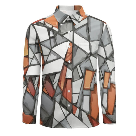 Faux Linen Men Long Sleeve Shirt with Pocket(All-Over Printing) by SALE_DESIGN-Personal Design