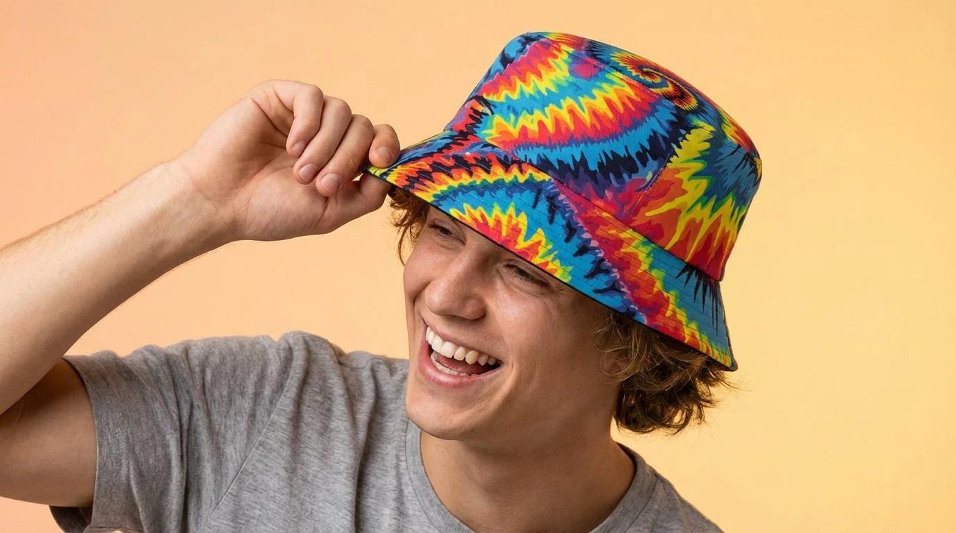 Maximalist Psychedelic Bucket Hat | Reversible Abstract Streetwear Sun Hat by Aesthetic Rebellion