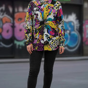 Dark Knight Maximalist Cotton Poplin Shirt - Edgy Goth-Inspired Button Down for Alt-Professionals & Musicians by Aesthetic Rebellion