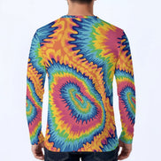 Acid Marble Chaos Core Maximalist Henley Shirt - Aesthetic Rebellion