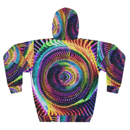 Ocular Opulence Spiral Kaleidoscope Hoodie - Trippy 3D Geometric Pullover for Rave & Psytrance Culture by Aesthetic Rebellion