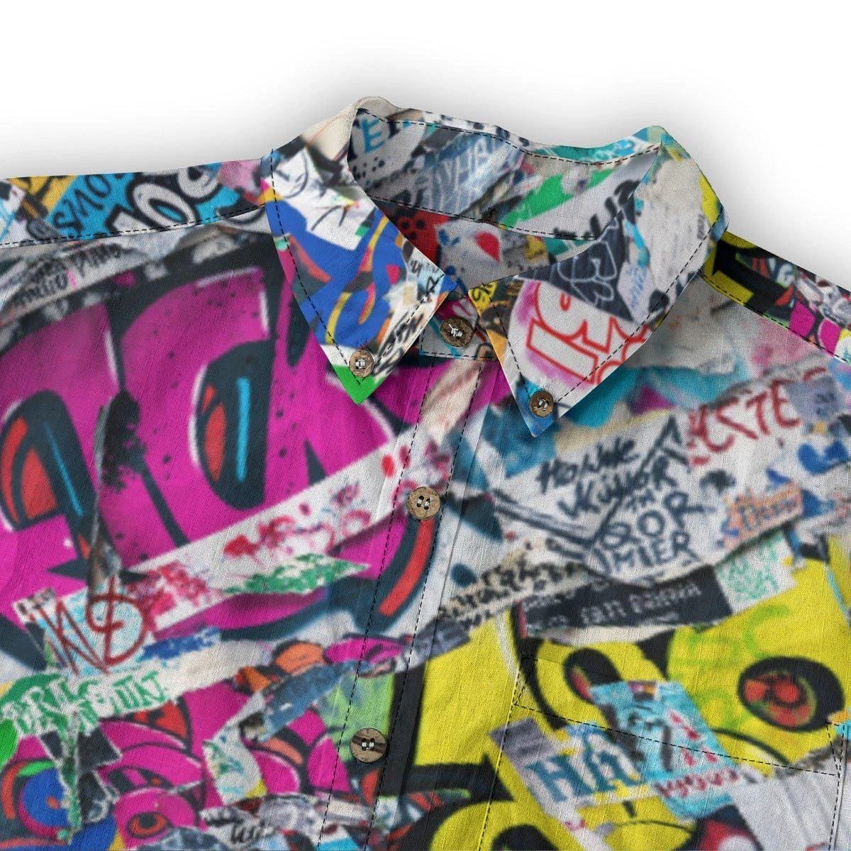 Artistic Print Men's Cotton Shirt - Long Sleeve Button Down by Aesthetic Rebellion