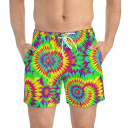Psychedelic Tie Dye Swim Trunks
