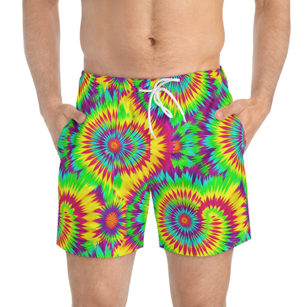 Psychedelic Tie Dye Swim Trunks