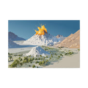 Tropical Volcano Eruption Canvas Print for Nature-Obsessed Interiors — Island Adventure Wall Art, FSC-Certified Matte Stretched Canvas, Home Decor Gift for Wanderlust Collectors