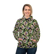 Floral Print Athletic Hoodie for Nature-Forward Fitness Dressers — 95% Recycled Polyester AOP, Adjustable Hood, Gym-to-Street Nature Statement, Bold Eco Activewear Layer