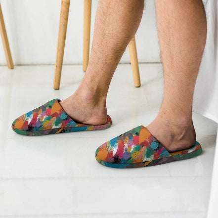 Flannel Men's Cotton Slippers by SALE_DESIGN-Personal Design