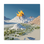 Tropical Volcano Eruption Canvas Print for Nature-Obsessed Interiors — Island Adventure Wall Art, FSC-Certified Matte Stretched Canvas, Home Decor Gift for Wanderlust Collectors