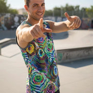 AI Art Tank Top | Vibrant Glitchcore Jersey by Aesthetic Rebellion