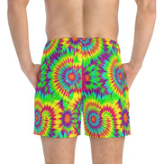 Psychedelic Tie Dye Swim Trunks