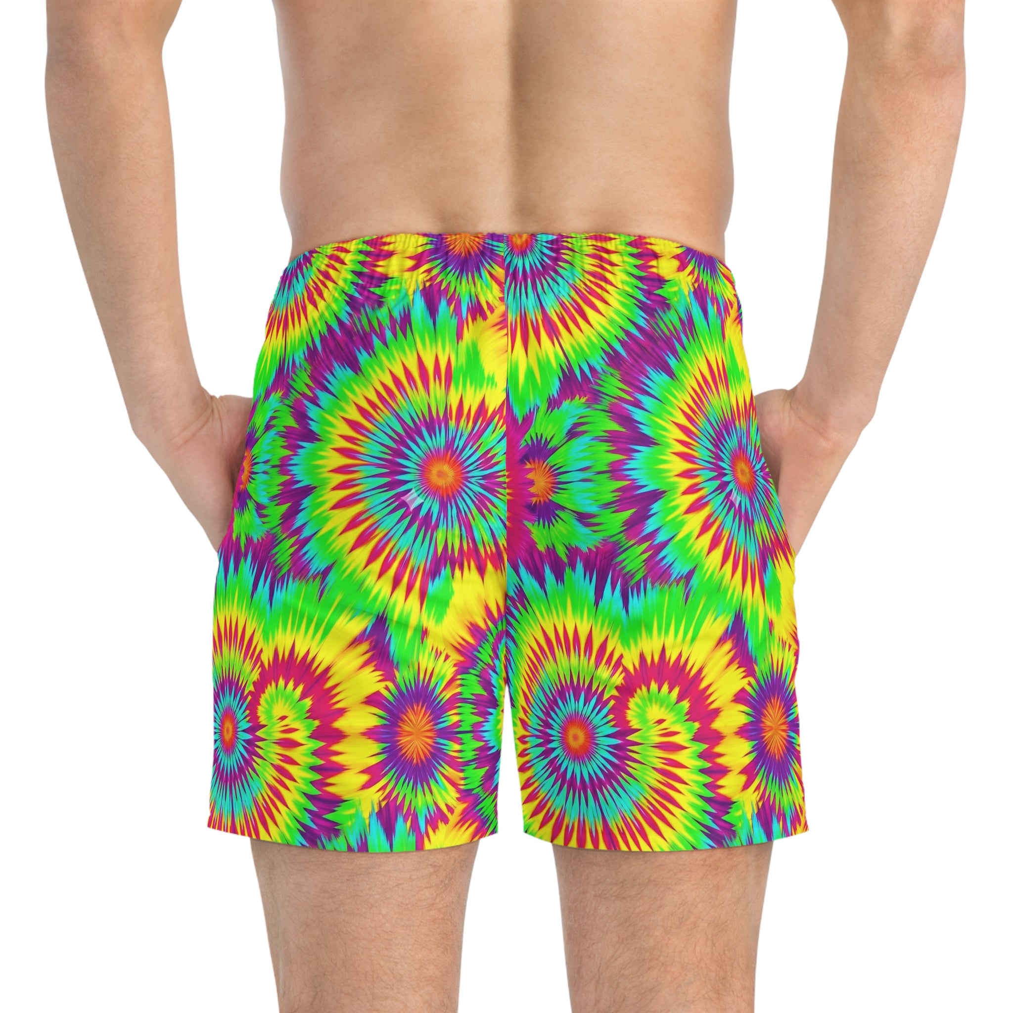 Psychedelic Tie Dye Swim Trunks