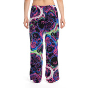 Trippy Marble Swirl Pajama Pants — Maximalist Lounge Pants | Neon Purple, Pink & Acid Green Abstract Print Sleepwear