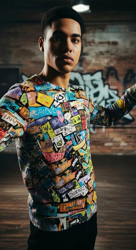Abstract All Over Print Sweatshirt – Heavyweight Cotton Crewneck by Aesthetic Rebellion