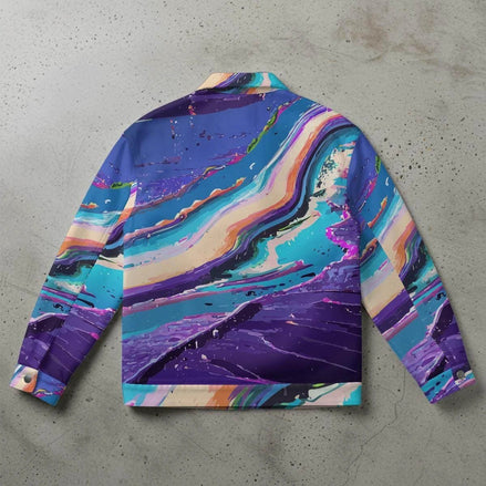 Psychedelic Splash Waterproof Urban Jacket - Vibrant All-Over Print Windbreaker for Street Style by Aesthetic Rebellion