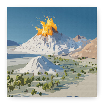 Tropical Volcano Eruption Canvas Print for Nature-Obsessed Interiors — Island Adventure Wall Art, FSC-Certified Matte Stretched Canvas, Home Decor Gift for Wanderlust Collectors