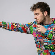 OG Graffiti Tag Sweatshirt, Vibrant All Over Print Crewneck Cotton, Unisex Streetwear Classic Top by Aesthetic Rebellion