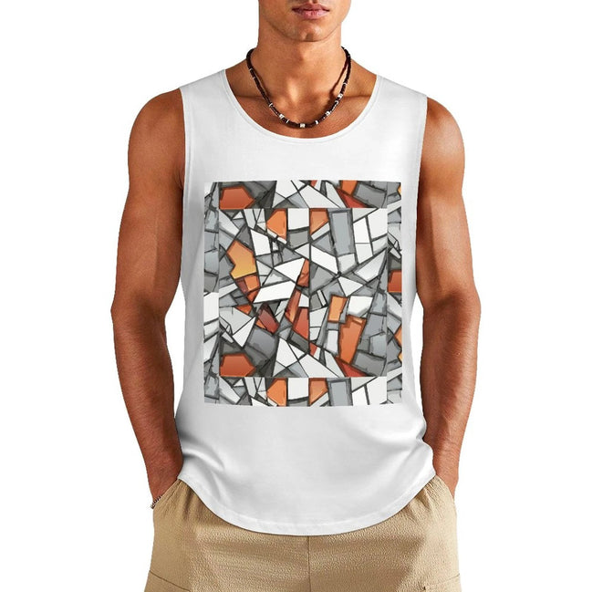 DTF 160gsm Men's Cotton Tank Top(Front Printing) by SALE_DESIGN-Personal Design
