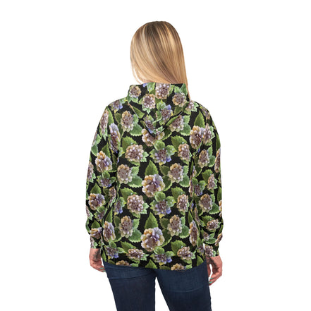 Floral Print Athletic Hoodie for Nature-Forward Fitness Dressers — 95% Recycled Polyester AOP, Adjustable Hood, Gym-to-Street Nature Statement, Bold Eco Activewear Layer