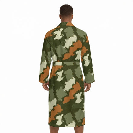 All Over Print Men’s Fleece-Lined Bathrobe with Belt - Aesthetic Rebellion