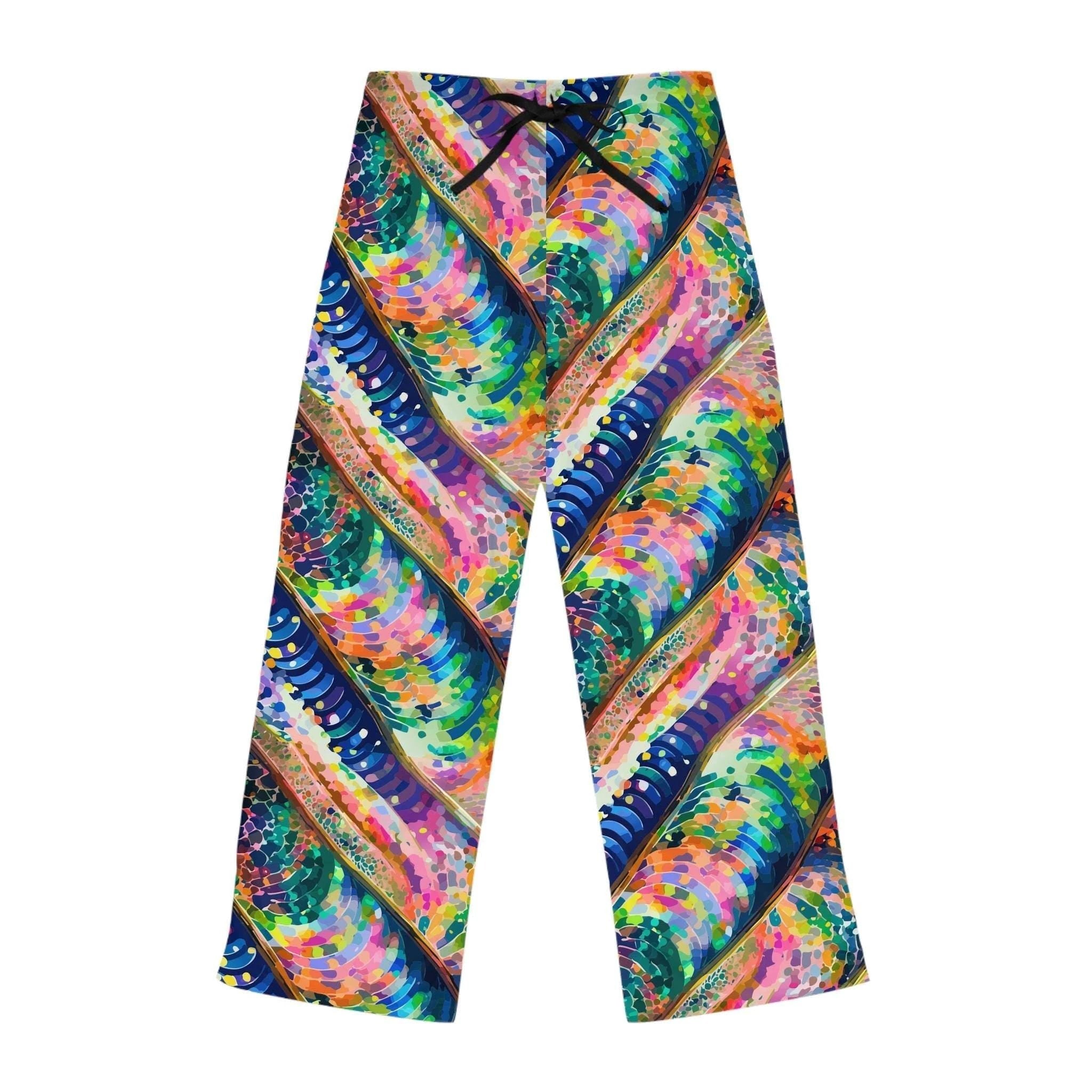 Kaleidoscope Rainbow Lounge Pants - Luxury Maximalist Pajamas for Festival Mornings & Vibrant Lounging by Aesthetic Rebellion